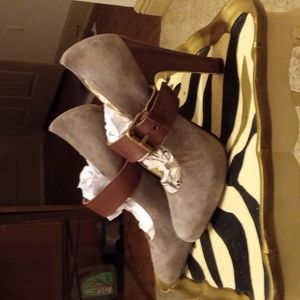 Top Shop Suede & Leather Heels